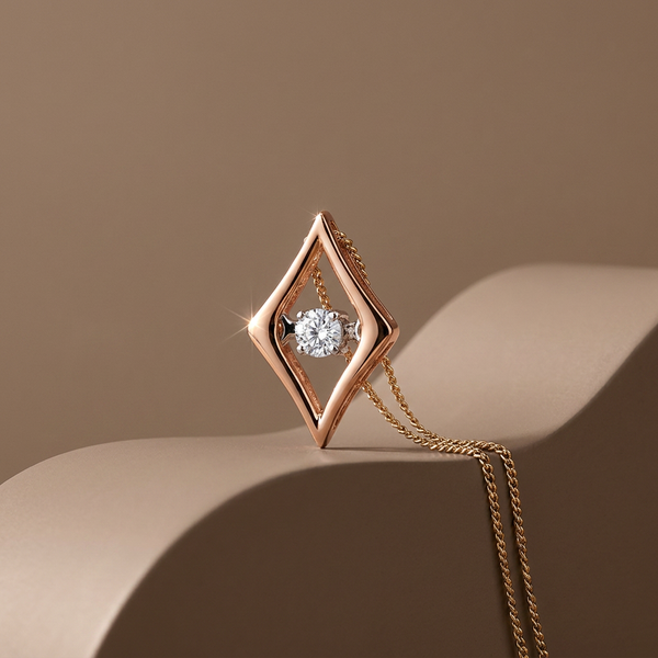 10k Rose Gold Canadian Diamond Marquise Dancing Pendant | 0.02ct | Whistler Keepsake