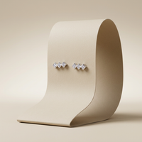 10k White Gold Canadian Diamond 3 Across Bar Stud Earrings | 0.18ct | Whistler Keepsake