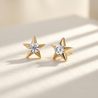 10k Yellow Gold Canadian Diamond Star Stud Earrings | Large | 0.28ct | Whistler Keepsake