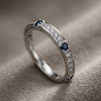 10k Gold Diamond & Blue Topaz Stacker Ring | Whistler Keepsake