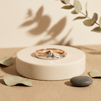 14k Rose & White Gold Canadian Diamond Whistler Mountain Ring | Whistler Keepsake