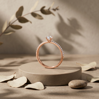 10k Rose Gold Canadian Diamond Halo Solitaire Engagement Ring | 0.19ct | Whistler Bridal