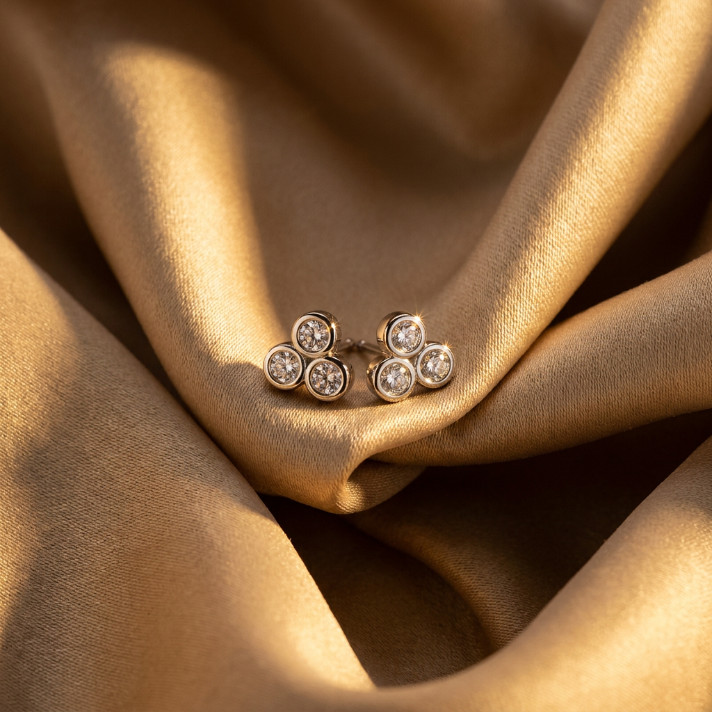 10k White Gold Diamond Cluster Stud Earrings | 0.20ct | Whistler Keepsake