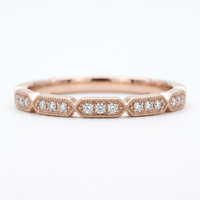 10k Rose Gold Diamond Antique Milgrain Stacker Ring | 0.08ct | Whistler Keepsake