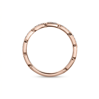 10k Rose Gold Diamond Antique Milgrain Stacker Ring | 0.08ct | Whistler Keepsake