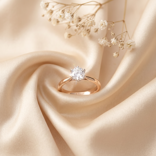 18k Rose Gold Canadian Diamond 6 Claw Solitaire Engagement Ring | 0.30–0.50ct | Whistler Bridal