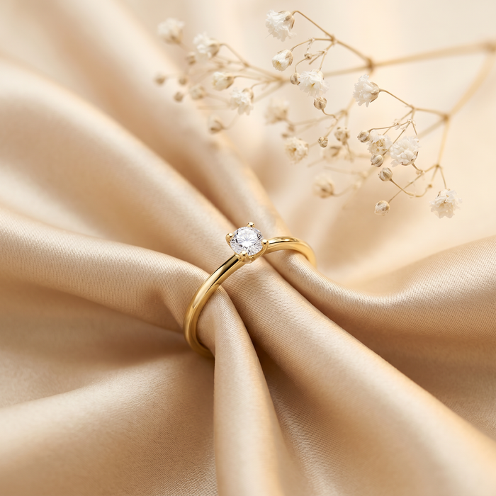 10k Yellow Gold Canadian Diamond Solitaire Engagement Ring | 0.20ct | Whistler Bridal