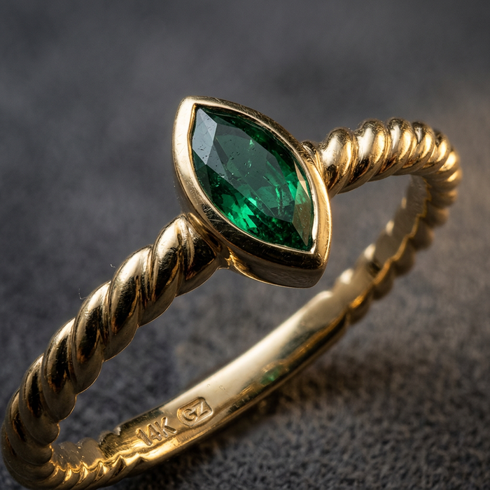 10k Gold Emerald Stacker Ring | Whistler Keepsake