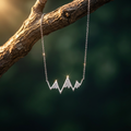 14k White Gold Diamond Snow Capped Mountain Pendant | Large Whistler Keepsake