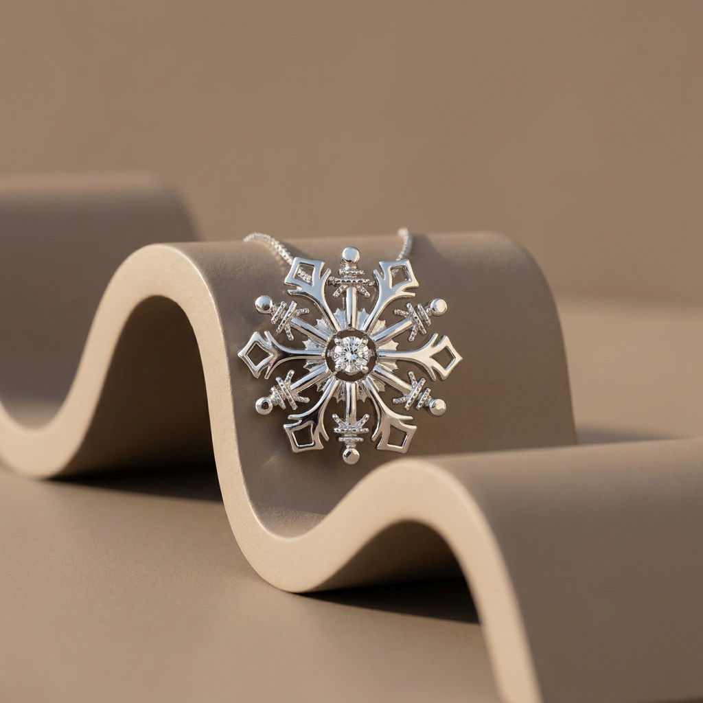 Sterling Silver Canadian Diamond Dancing Snowflake Pendant | Whistler Winter Keepsake