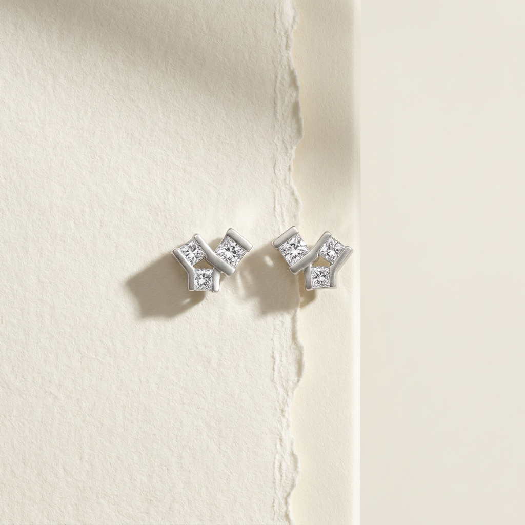 10k White Gold Canadian Diamond Princess Cut Cluster Stud Earrings | 0.24ct | Whistler Keepsake