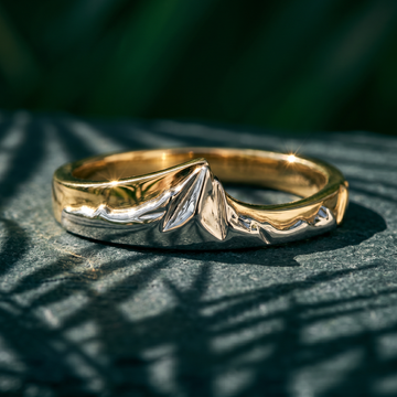 14k Yellow & White Gold Canadian Diamond Whistler Mountain Ring | Whistler Keepsake