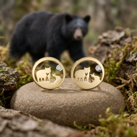 14k Canadian Gold Diamond Jeanie Bear Pendant | Small | Ethical Whistler Keepsake