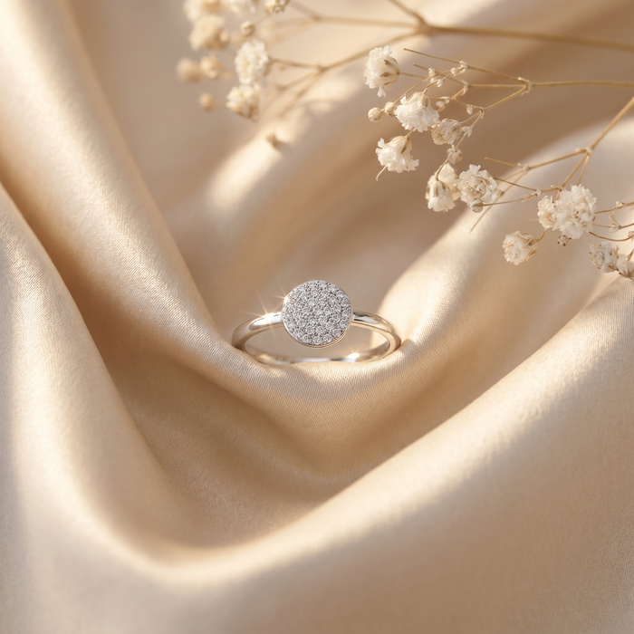 10k Gold Diamond Disc Stacker Ring | Whistler Keepsake