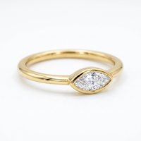 10k Yellow Gold Marquise Diamond Bezel Stacker Ring | 0.10ct | Whistler Keepsake