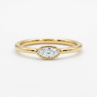 10k Yellow Gold Marquise Diamond Bezel Stacker Ring | 0.10ct | Whistler Keepsake