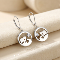 14k White Gold Diamond Jeanie Bear Earrings | Canadian Gold & Diamond Edition