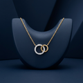 10k Yellow & White Gold Diamond Interlocking Circles Pendant | 0.09cttw | Whistler Keepsake
