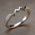 14k White Gold Diamond Mountain Stacker Ring | 0.04ct | Whistler Keepsake