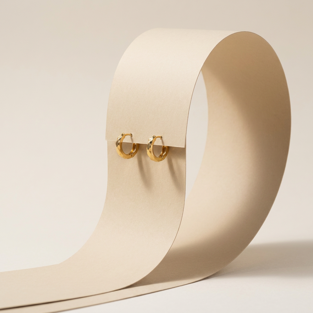 14k Gold Polished & Hammered Huggie Earrings | Whistler Keepsake