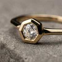 10k Yellow Gold Diamond Honeycomb Stacker Ring | 0.05ct | Whistler Keepsake