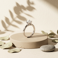 18k White Gold Canadian Diamond Princess Cut Solitaire Engagement Ring | 0.50ct | Whistler Bridal