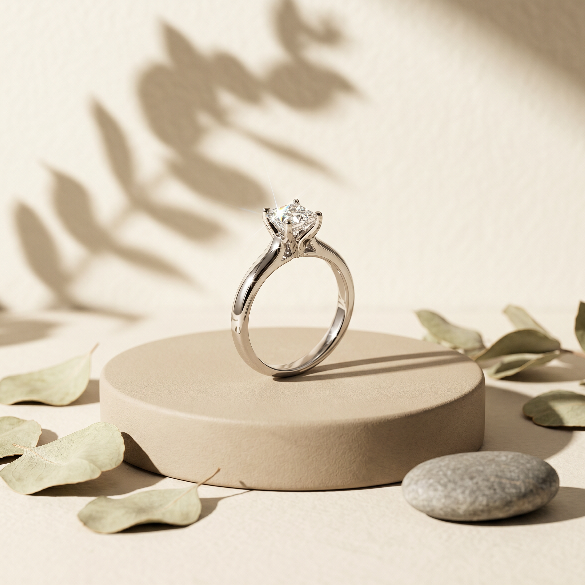 18k White Gold Canadian Diamond Princess Cut Solitaire Engagement Ring | 0.50ct | Whistler Bridal