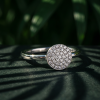 10k Gold Diamond Disc Stacker Ring | Whistler Keepsake