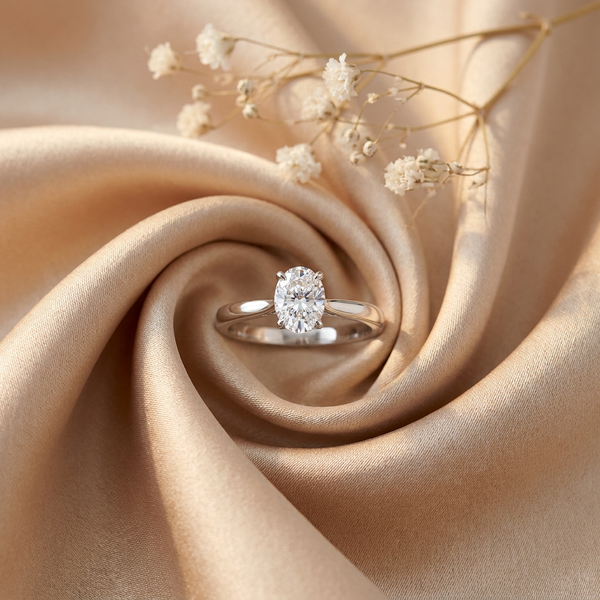 18k White Gold Canadian Diamond Oval Solitaire Engagement Ring | 0.30–0.50ct | Whistler Bridal