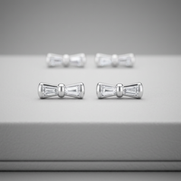 10k White Gold Diamond Bowtie Stud Earrings | 0.12ct | Whistler Keepsake
