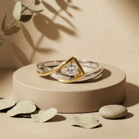 Canadian Diamond Mountain Ring | 0.15ct | Whistler Keepsake | 14k White & Yellow Gold