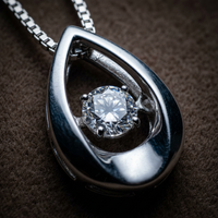 14k White Gold Canadian Diamond Northern Dancer Tear Drop Pendant | 0.51ct | Whistler Keepsake