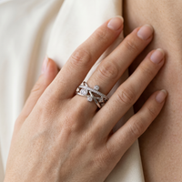 18k White Gold Canadian Diamond Criss-Cross Dinner Ring | 0.44cttw | Whistler Luxury Statement Ring