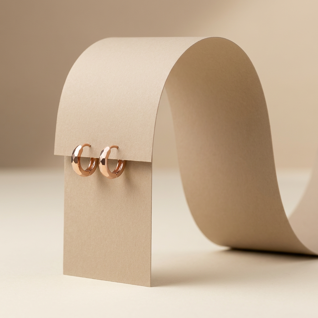 14k Gold Polished & Hammered Huggie Earrings | Whistler Keepsake