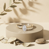 18k White Gold Canadian Diamond Pear Shape Solitaire Engagement Ring | 0.30–0.50ct | Whistler Bridal
