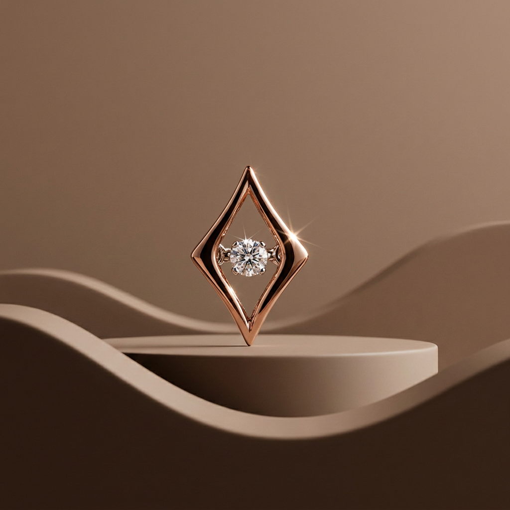 10k Rose Gold Canadian Diamond Marquise Dancing Pendant | 0.02ct | Whistler Keepsake
