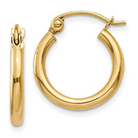 14k Yellow Gold Tube Hoop Earrings | 15mm Small | Whistler Keepsake
