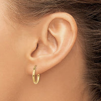 14k Yellow Gold Tube Hoop Earrings | 15mm Small | Whistler Keepsake