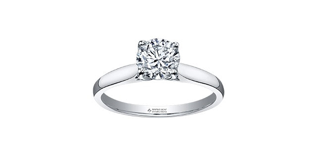 18k Gold Canadian Diamond Solitaire Engagement Ring
