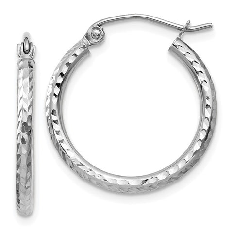 14k White Gold Hoop Earrings