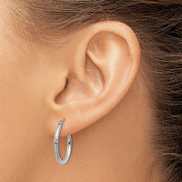 14k White Gold Diamond-Cut Hoop Earrings | 20mm Medium | Whistler Keepsake