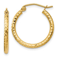 14k Yellow Gold Diamond-Cut Hoop Earrings | 20mm Medium | Whistler Keepsake