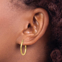 14k Yellow Gold Diamond-Cut Hoop Earrings | 20mm Medium | Whistler Keepsake