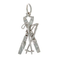 Sterling Silver Crossed Skis & Poles Charm | Whistler Mountain Keepsake | Large