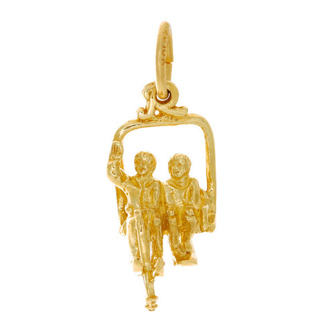 10k Yellow Gold Ski Lift Charm