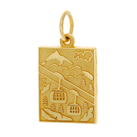 10k Yellow Gold Mountain Scene Charm