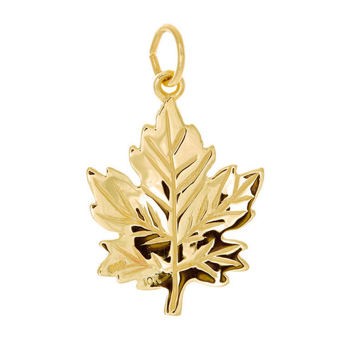 10k Yellow Gold Large Maple Leaf Charm