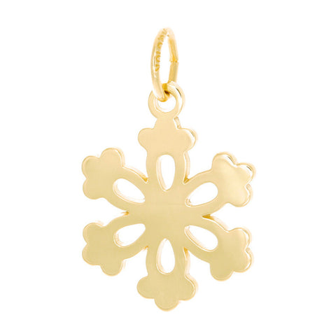 10k Yellow Gold Snowflake Charm