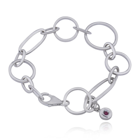 Elle - Sterling Silver Oval Bracelet