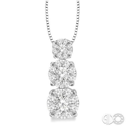 14k Diamond Illusion Cluster Pendant